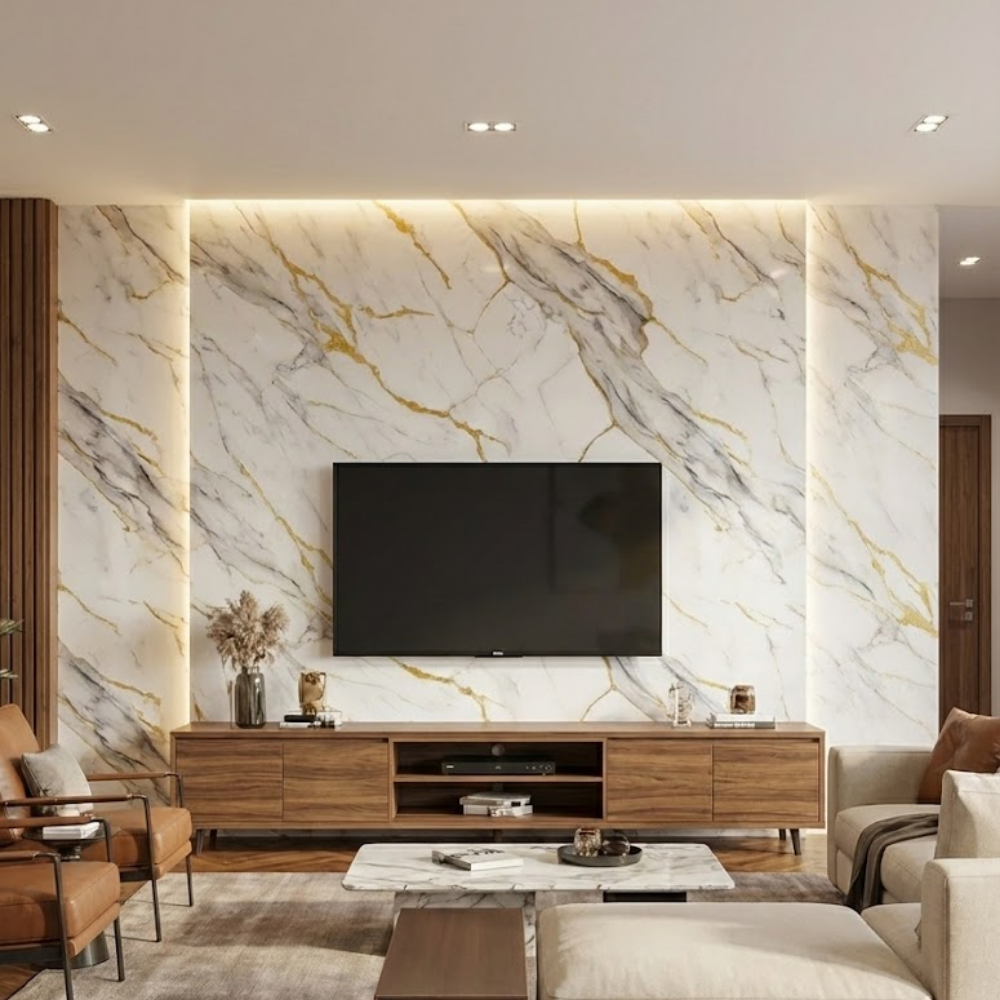 Beyaz Gold PVC Mermer (1)